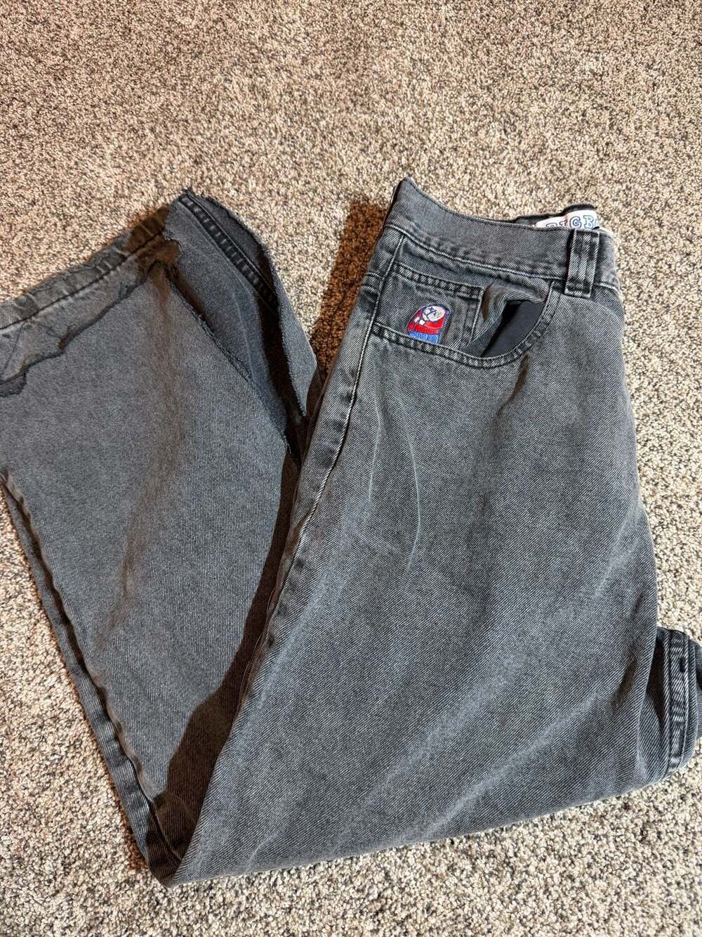 Polar Skate Co. Big Boy Jeans Washed Black Baggy Skater Denim Size XS